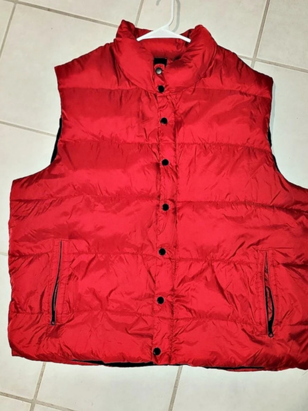 Old Navy Frost-Free Quilted Puffer Vest Red & Black XxL